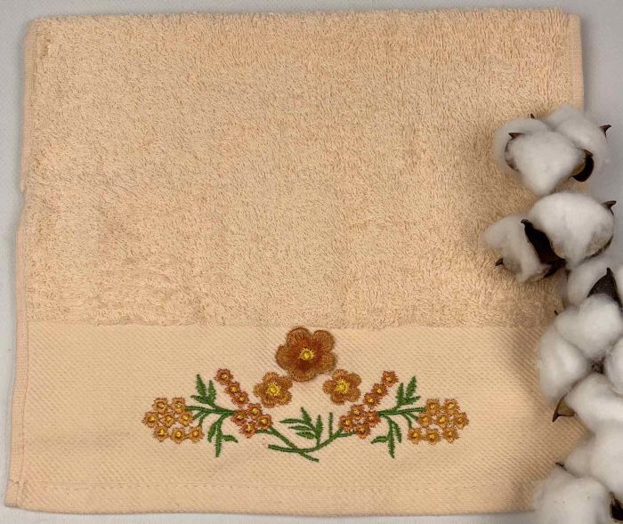 Махровий рушник Ma Me 30х50 Flowers 4 Peach