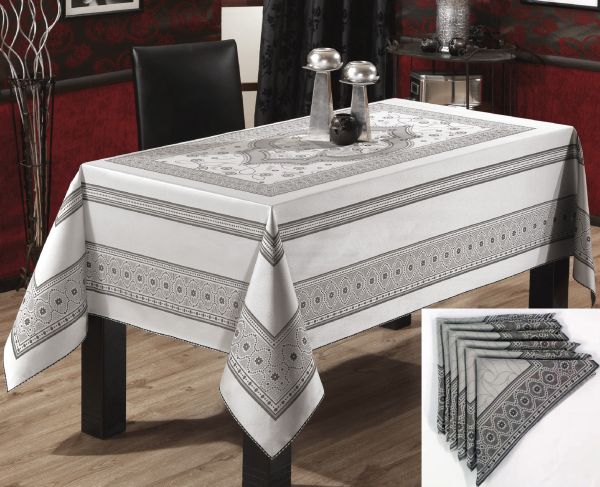 Скатертина Sagol тефлон 160x400 St-052 Grey + 10 серветок *