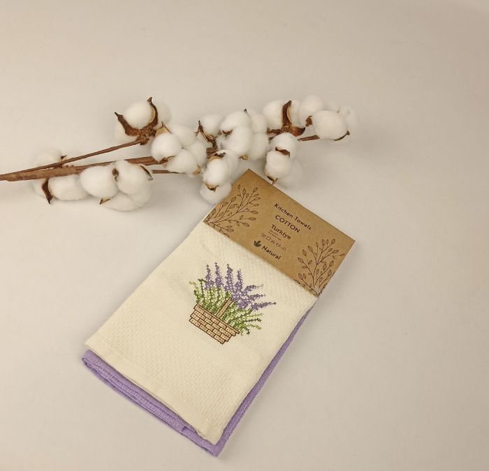 Набір вафельних рушників Meteor 2шт Pattern Hanger Lavander 5