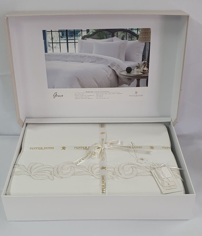 Постільна білизна Pepper Home Grace 200x220 White-Silver