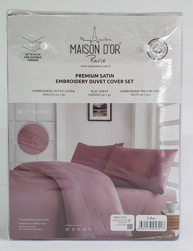 Постільна білизна Maison D'or преміум сатин 200х220 Lilac