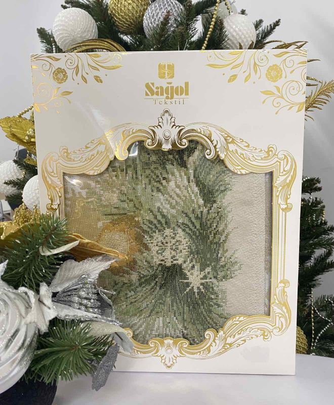 Скатертина Sagol новорічна 140х180 ovale ST-136 V3 в коробці