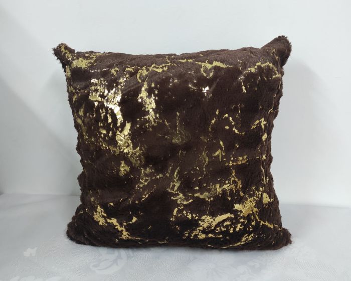 Наволочка велюр з золотом 40*40 Chocolate