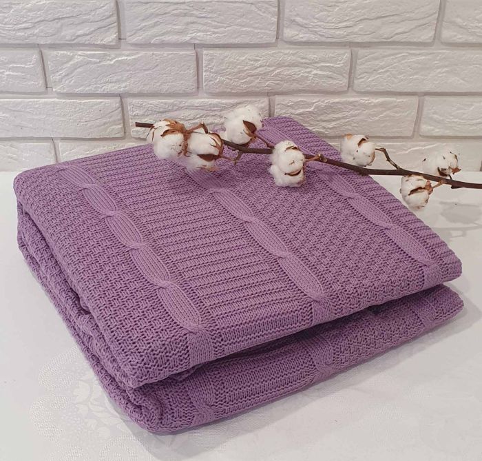 Плед вязаний Issihome Purple 220х240