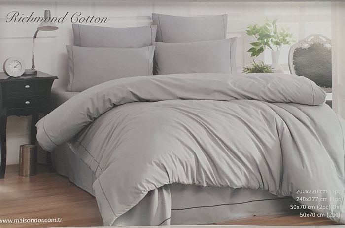 Постільна білизна Maison D'or ранфорс Richmond Cotton 200х220 Grey