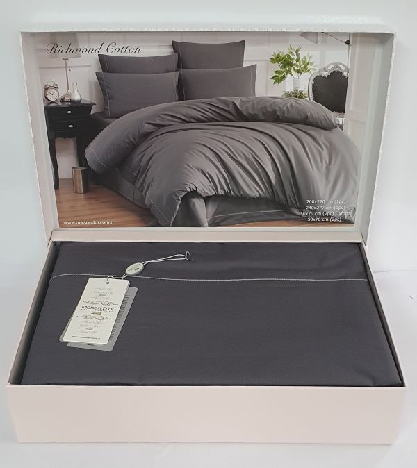 Постільна білизна Maison D'or ранфорс Richmond Cotton 200х220 Antrasit