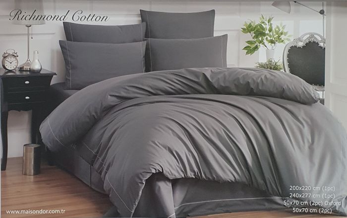 Постільна білизна Maison D'or ранфорс Richmond Cotton 200х220 Antrasit