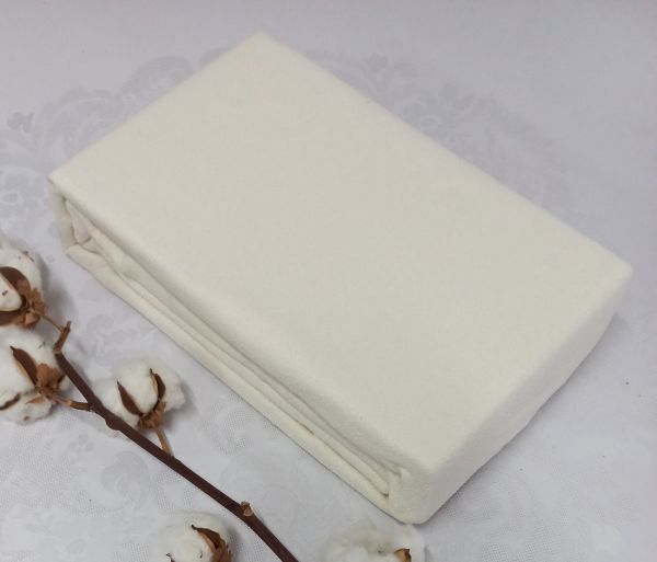 Простирадло 140х200 махрове на резинці "Home line" Cream 130г/м2