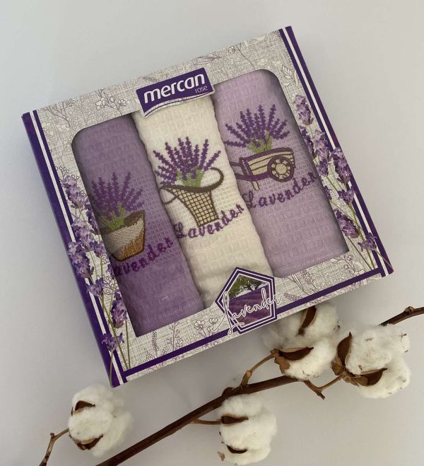 Набір вафельних рушників Mercan 3шт Lavander