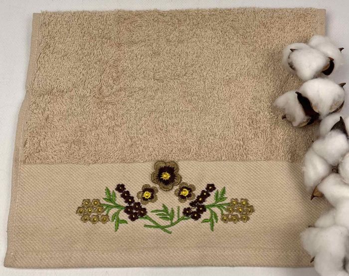 Махровий рушник Ma Me 30х50 Flowers 4 Beige