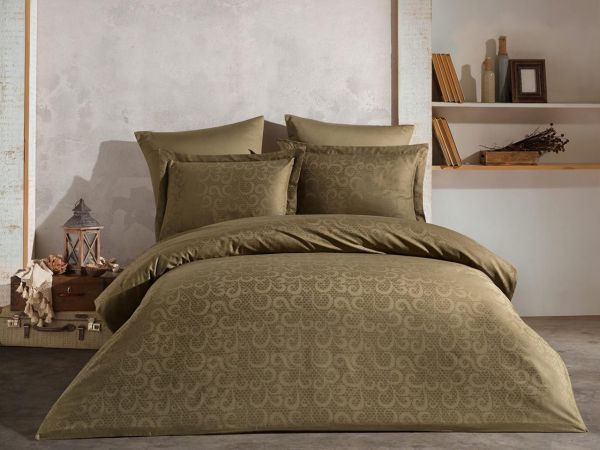 Постільна білизна Saheser Jacquard Vip Satin 200X220 Honey Olive