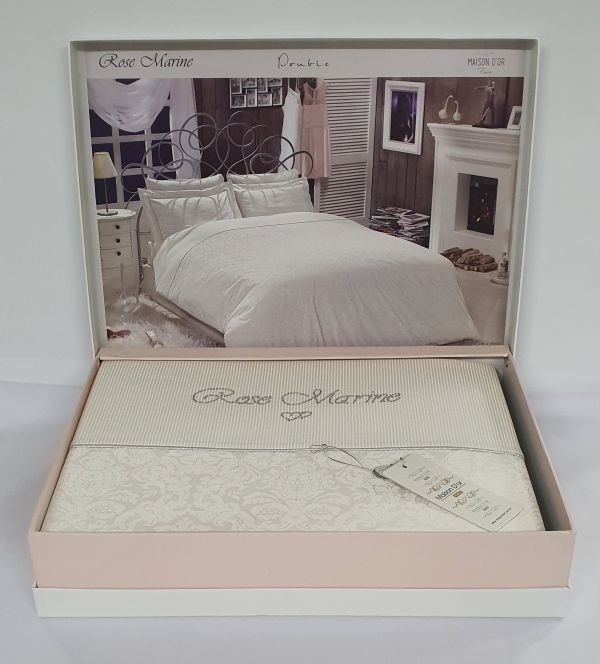 Постільна білизна Maison D'or сатин 200х220 Rose Marine Ecru