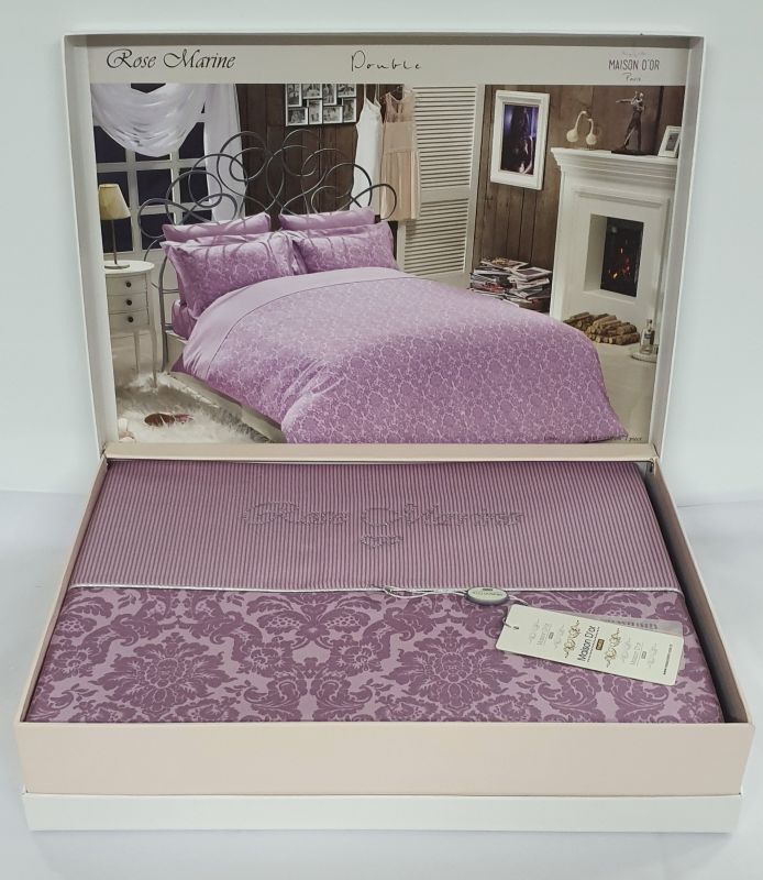 Постільна білизна Maison D'or сатин 200х220 Rose Marine Dark Lilac