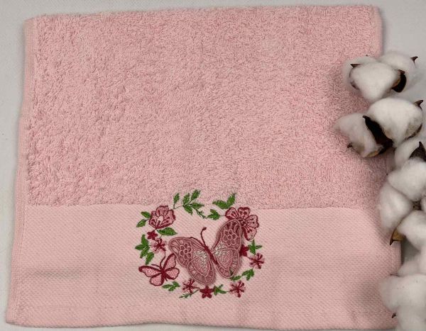 Махровий рушник Ma Me 30х50 Butterfly 1 Pink