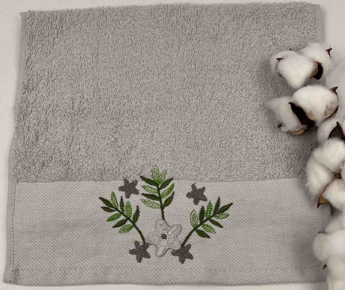Махровий рушник Ma Me 30х50 Flowers 1 Gray