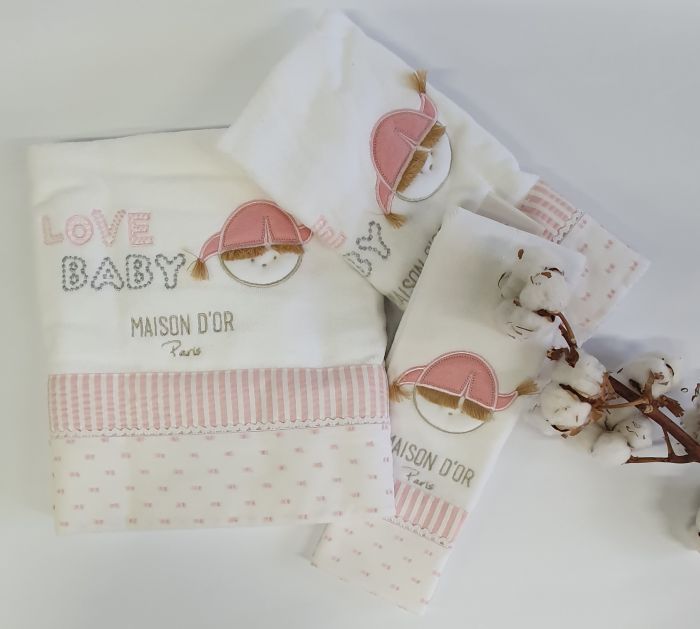 Рушники дитячі Maison D'or 3шт Love Baby
