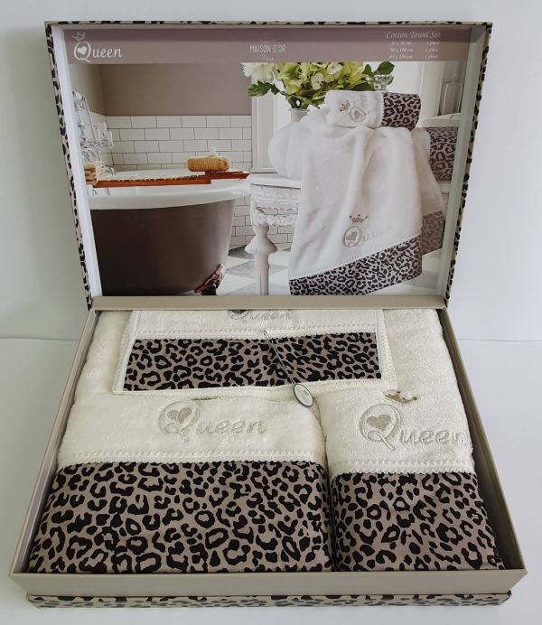 Рушники Maison D'or 3шт Queen Ecru Brown