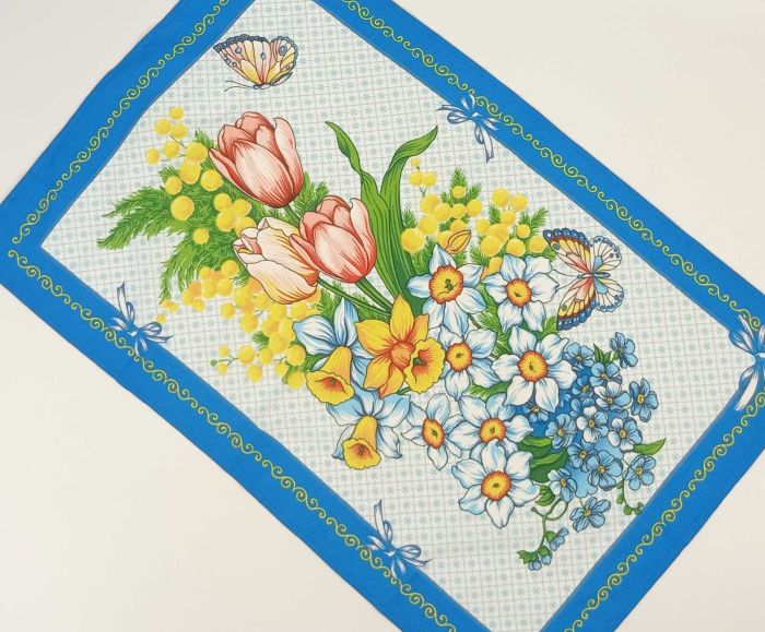Рушник кухонний вафельний 40х70 Daffodils Blue
