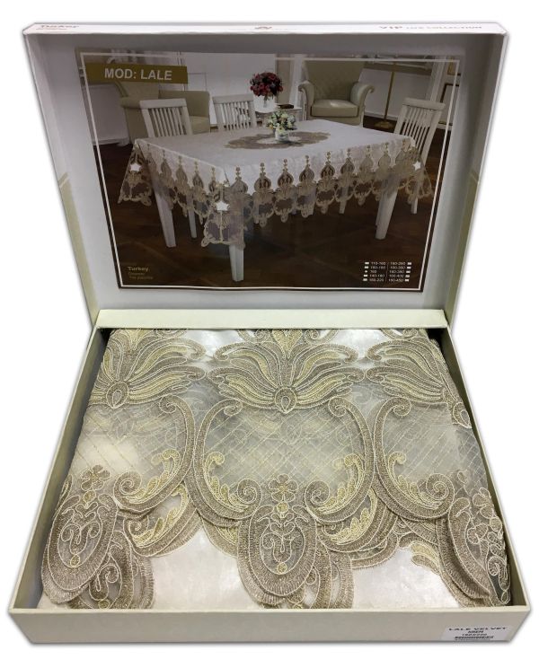 Скатертина Велюр Acme Tekstil 160x220 Lale Krem