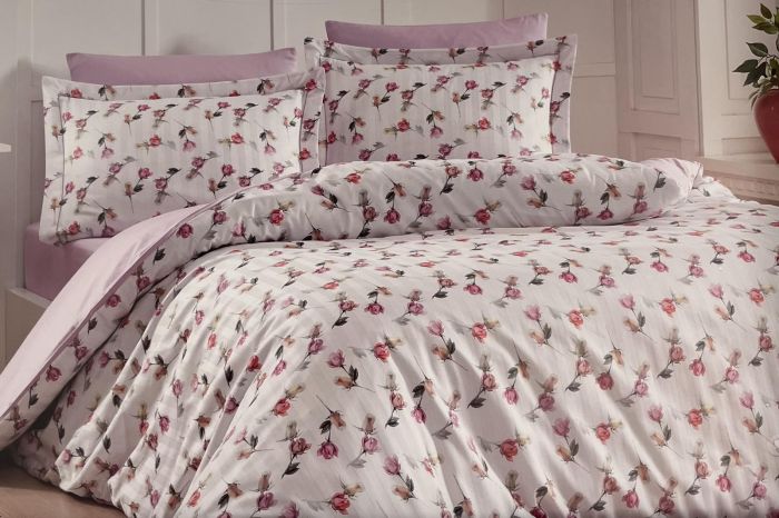 Постільна білизна Maison D'or сатин 200х220 Rose Dream Lilac