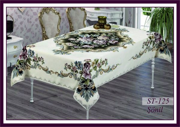 Скатертина велюрова Sagol 160х220 St-125 V-1 Krem