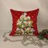 Наволочка велюр з підсвіткою 45x45 Christmas tree Red