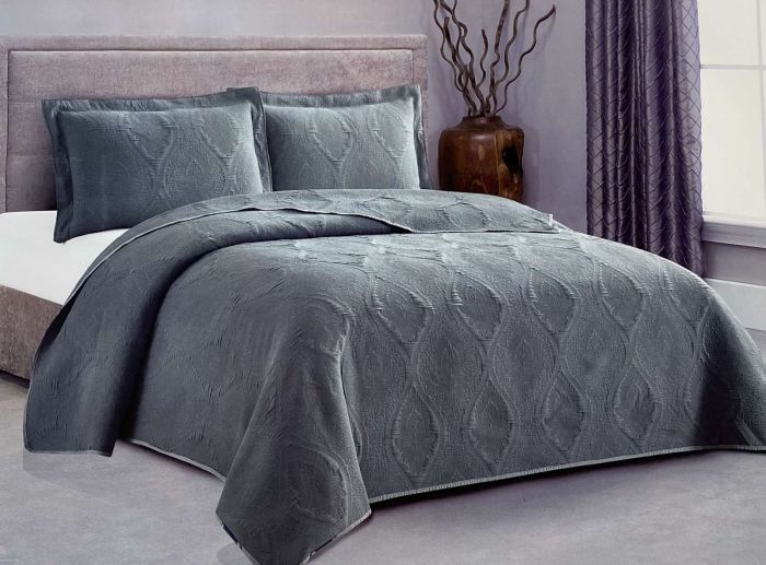 Покривало з наволочками Colorful Home 220х240 Anthracite