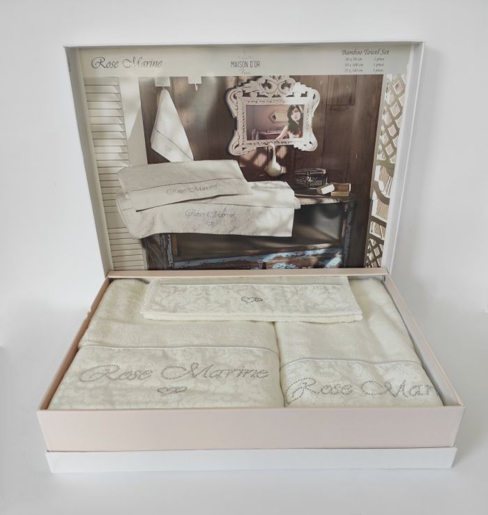 Рушники Maison D'or 3шт Rose Marine Ecru