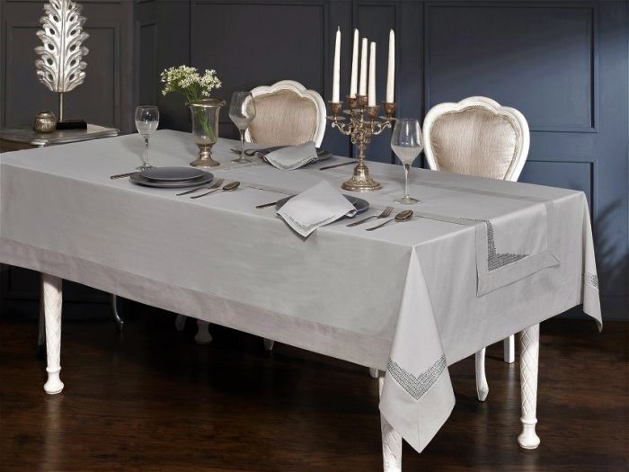Скатертина Set Maison D'or 150х320+40x140+10psc Diamond T.Cloth Grey