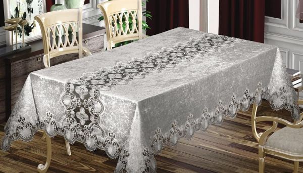 Скатертина Велюр Maison Royale 160x260 Eliza Grey