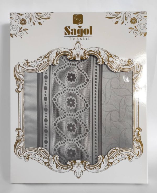 Скатертина Sagol тефлон 160x350 St-052 Grey в коробці *