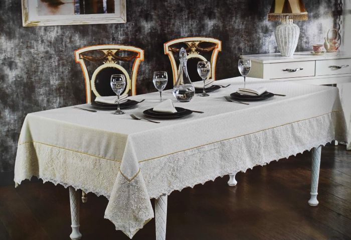 Скатертина Set Maison D'or 160х260+8psc Tiana T.Cloth Gold
