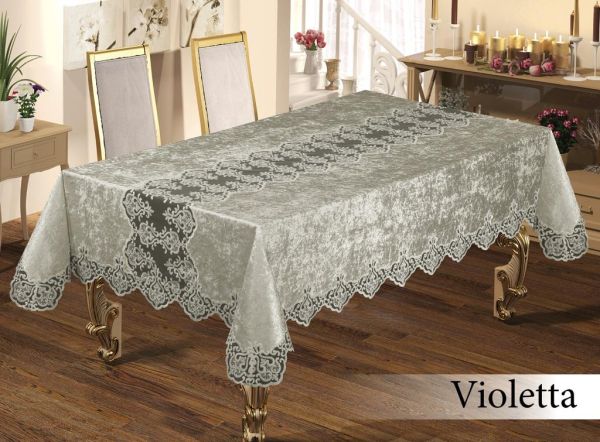Скатертина Велюр в PVC Maison Royale 160x350 Violetta Grey