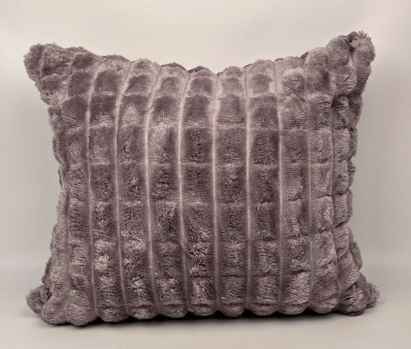 Наволочка велюрова "Клітка" 50x50 Lilac