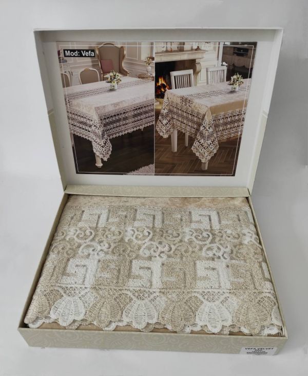 Скатертина Велюр Acme Tekstil 160x300 Vefa Gold