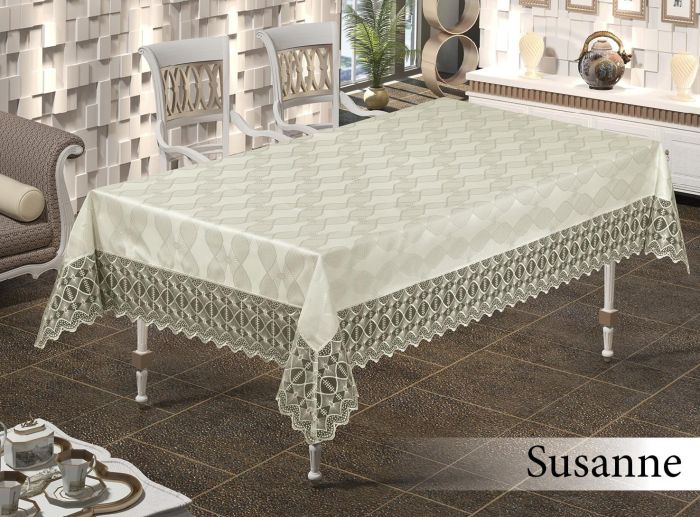 Скатертина з мереживом Maison Royale 160x220 Susanne Cream
