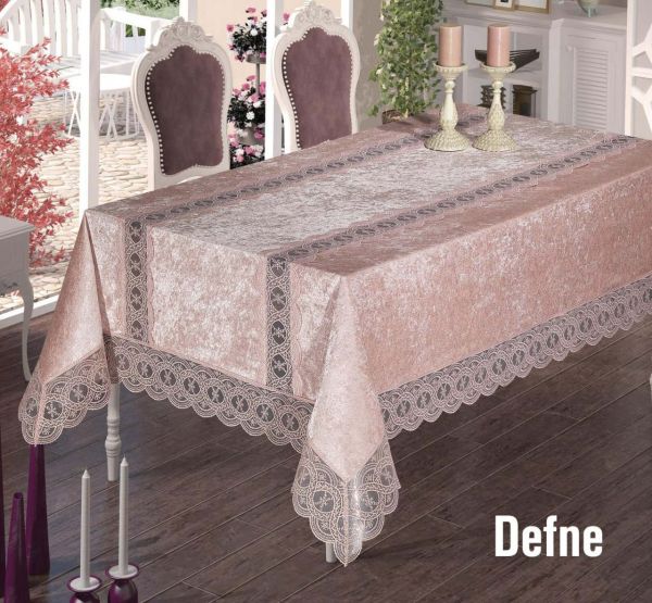 Скатертина Велюр Maison Royale 160x300 Defne Powder