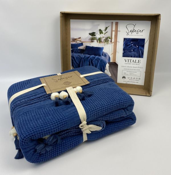 Покривало Saheser Naturel 220x240 Vitale Navy Blue