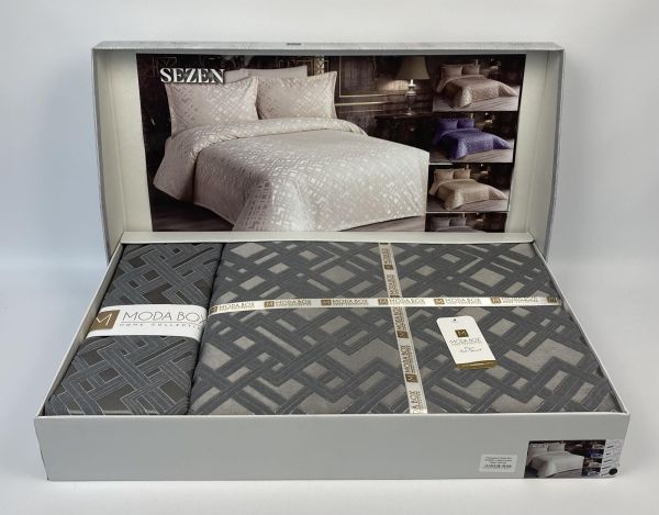 Покривало Moda Box 240х260 з наволочками Sezen Anrtrasit