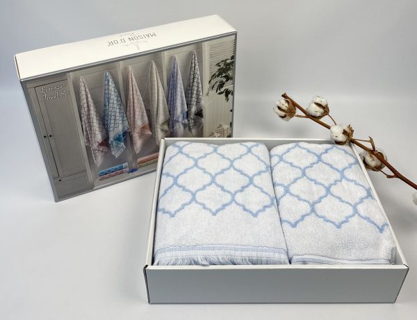 Рушники Maison D'or 2шт Lorenza Blue-White