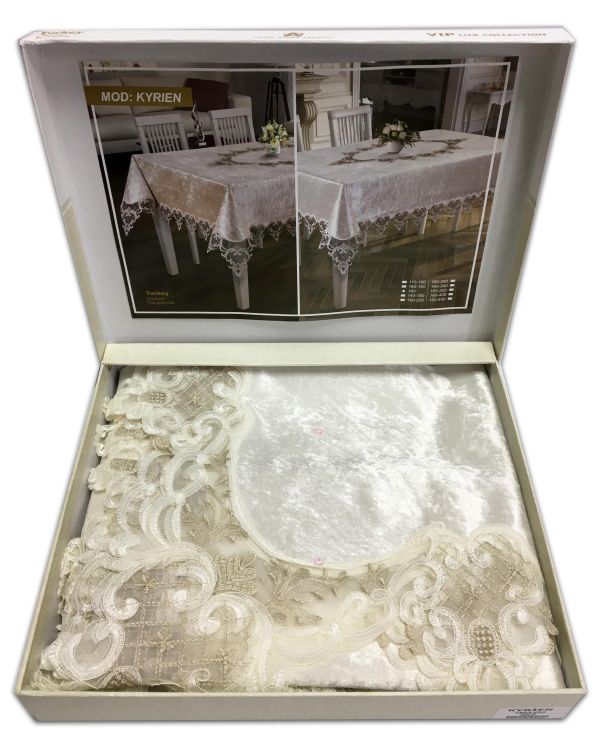 Скатертина Велюр Acme Tekstil 160x300 Kyrien Krem
