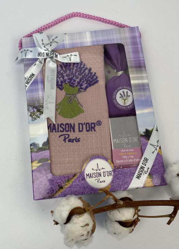 Подарунковий кухонний рушник+мило саше Maison D'or "Lavander" Rose
