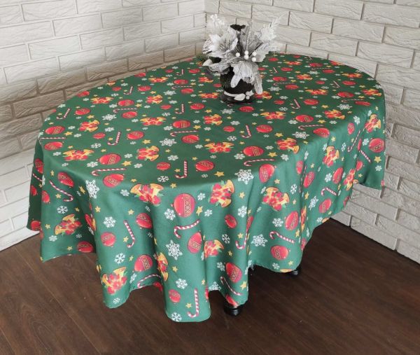 Скатертина "Print" Sagol 160х220 ovale новорічна Yesil
