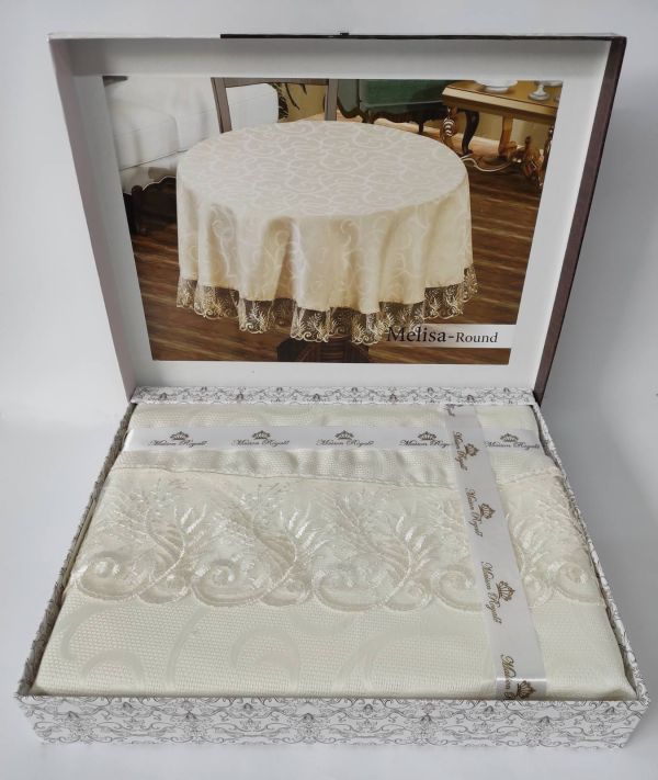 Скатертина Maison Royale 160 Q Melisa Cream