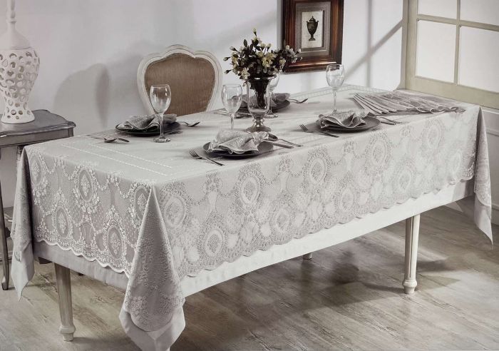 Скатертина Set Maison D'or 160x270+150x260+8pcs+8psc Marinella T.Cloth Grey