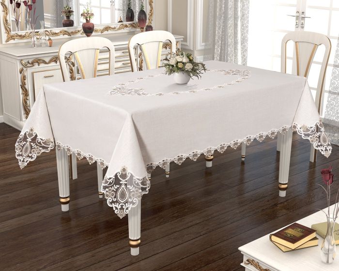 Скатертина Велюр Acme Tekstil 110x160 Damla Krem