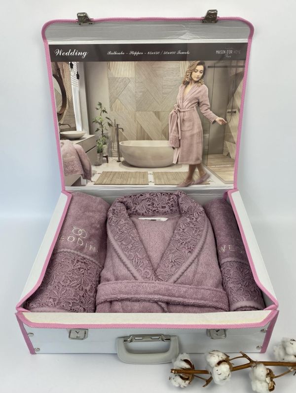 Халат-набір Maison D`or Wedding Dark Lilac L