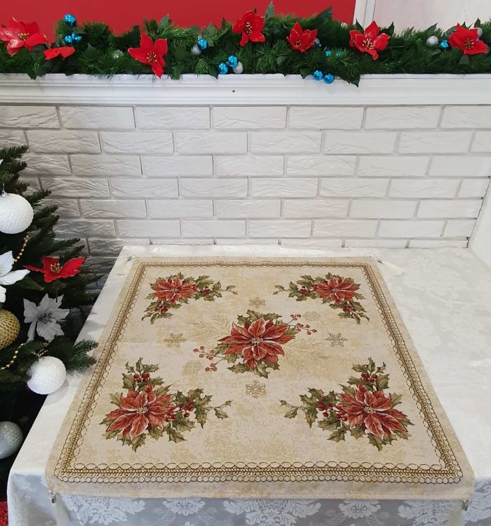 Квадрат Sagol новорічний 80х80 ST-162 Kirmizi
