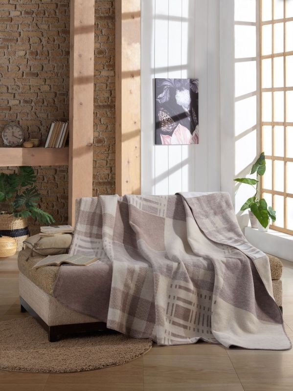 Плед Belizza 200х220 Patchwork kahve