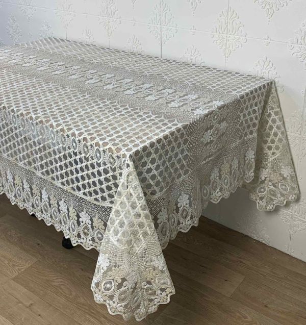 Скатертина Acme Tekstil 160x220 Yakamoz Krem-Gold PVS